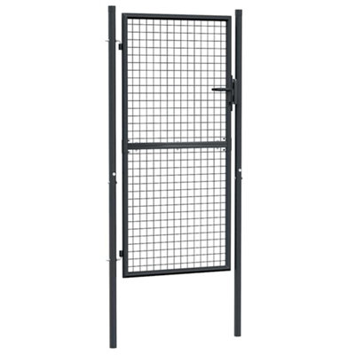 B&Q -  Modern Mesh Garden Gate Galvanised Steel 100X225 Cm Grey