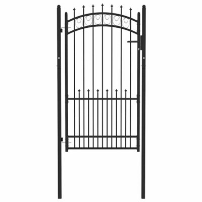 B&Q -  Sturdy Fence Gate With Spikes Steel 100X175 Cm Black