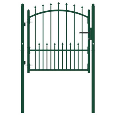 B&Q -  Sturdy Fence Gate With Spikes Steel 100X100 Cm Green