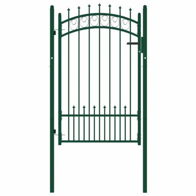 B&Q -  Sturdy Fence Gate With Spikes Steel 100X150 Cm Green