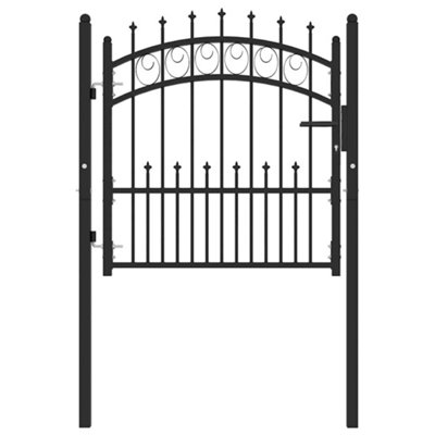B&Q -  Sturdy Fence Gate With Spikes Steel 100X100 Cm Black