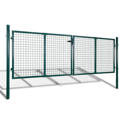 Berkfield Durable Fence Gate Steel 306X150 Cm Green from B&Q