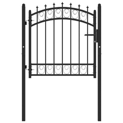 B&Q -  Sturdy Fence Gate With Spikes Steel 100X100 Cm Black