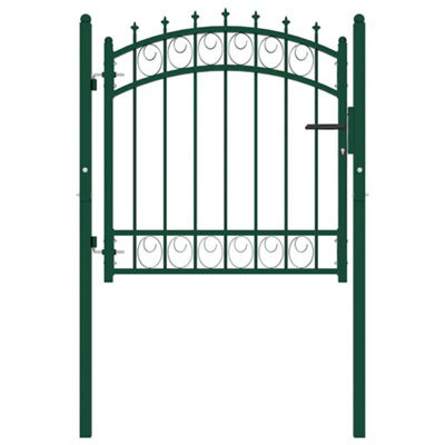 B&Q -  Sturdy Fence Gate With Spikes Steel 100X100 Cm Green
