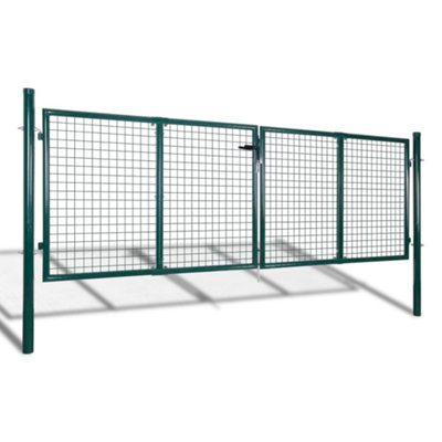 Berkfield Durable Fence Gate Steel 306X175 Cm Green from B&Q