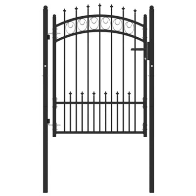 B&Q -  Sturdy Fence Gate With Spikes Steel 100X125 Cm Black