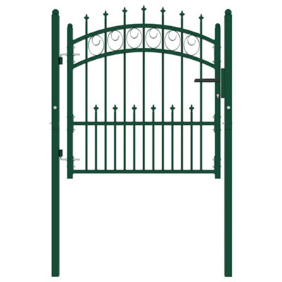 B&Q -  Sturdy Fence Gate With Spikes Steel 100X100 Cm Green