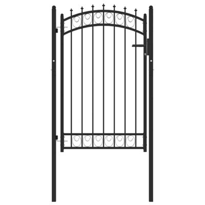 B&Q -  Sturdy Fence Gate With Spikes Steel 100X150 Cm Black