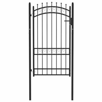 B&Q -  Sturdy Fence Gate With Spikes Steel 100X175 Cm Black