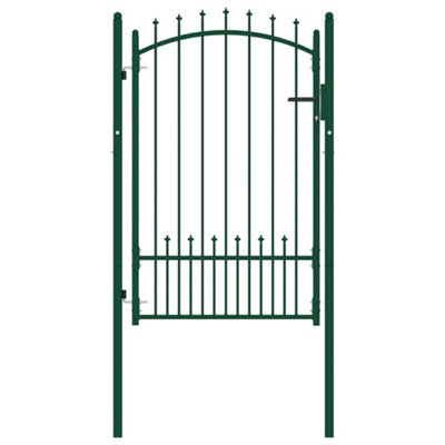 B&Q -  Sturdy Fence Gate With Spikes Steel 100X150 Cm Green