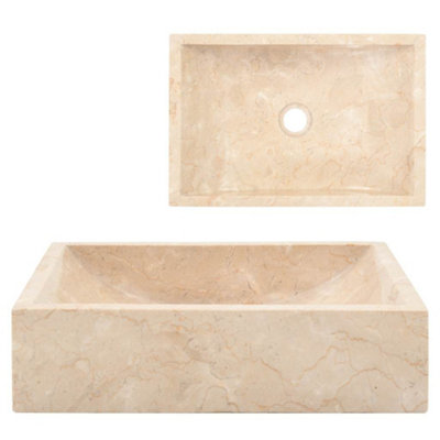 Berkfield Modern Sink 45X30X12 Cm Marble Cream from B&Q