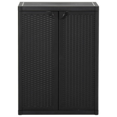 Berkfield Durable Garden Storage Cabinet Black 65X45X88 Cm Pp Rattan from B&Q