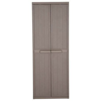 Berkfield Durable Garden Storage Cabinet Brown 65X45X172 Cm Pp Wood Look from B&Q