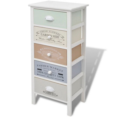 Berkfield Classic French Storage Cabinet 5 Drawers Wood from B&Q