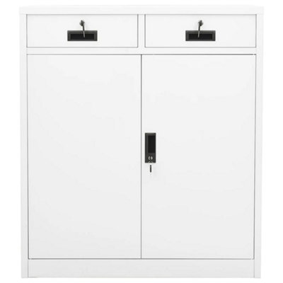Berkfield Durable Office Cabinet White 90X40X102 Cm Steel from B&Q