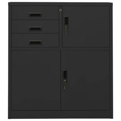 Berkfield Durable Office Cabinet Anthracite 90X40X102 Cm Steel from B&Q