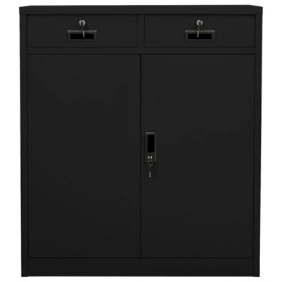 Berkfield Durable Office Cabinet Black 90X40X102 Cm Steel from B&Q