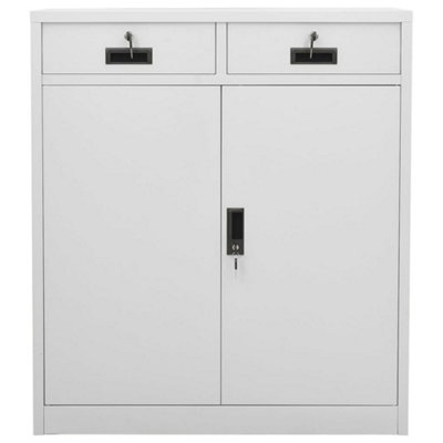 Berkfield Durable Office Cabinet Light Grey 90X40X102 Cm Steel from B&Q