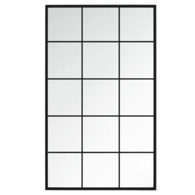 B&Q -  Classic Wall Mirror Black 100X60 Cm Metal