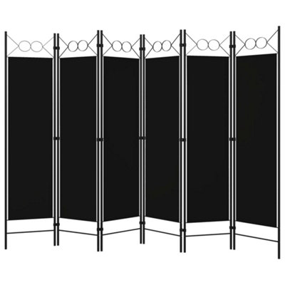 Berkfield Practical 6-Panel Room Divider Black 240X180 Cm from B&Q