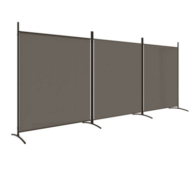 Berkfield Durable 3-Panel Room Divider Anthracite 525X180 Cm Fabric from B&Q
