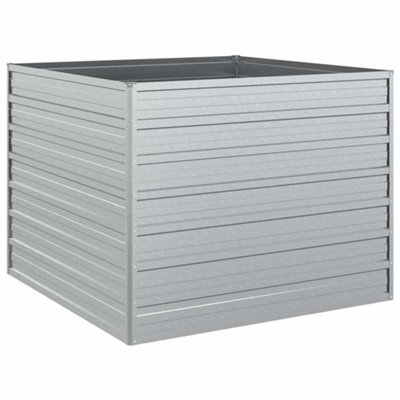B&Q -  Practical Garden Raised Bed 100X100X77 Cm Galvanized Steel Silver