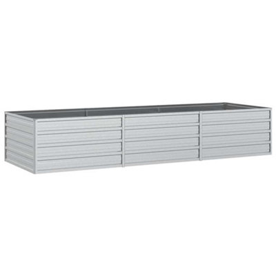 B&Q -  Practical Garden Raised Bed 240X80X45 Cm Galvanized Steel Silver