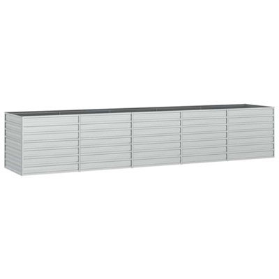 B&Q -  Practical Garden Raised Bed 400X80X77 Cm Galvanized Steel Silver