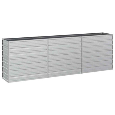 B&Q -  Practical Garden Raised Bed 240X40X77 Cm Galvanized Steel Silver