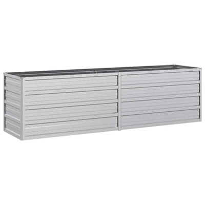 B&Q -  Practical Garden Raised Bed 160X40X45 Cm Galvanized Steel Silver