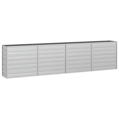 B&Q -  Practical Garden Raised Bed 320X40X77 Cm Galvanized Steel Silver