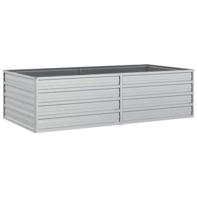 B&Q -  Practical Garden Raised Bed 160X80X45 Cm Galvanized Steel Silver