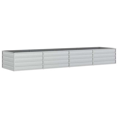B&Q -  Practical Garden Raised Bed 320X80X45 Cm Galvanized Steel Silver