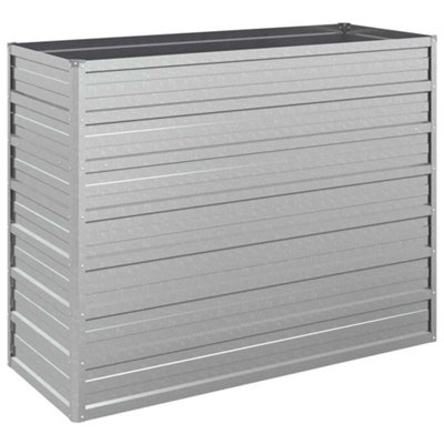 B&Q -  Practical Garden Raised Bed 100X40X77 Cm Galvanized Steel Silver