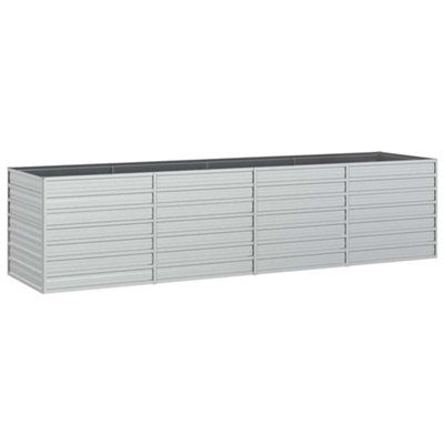 B&Q -  Practical Garden Raised Bed 320X80X77 Cm Galvanized Steel Silver