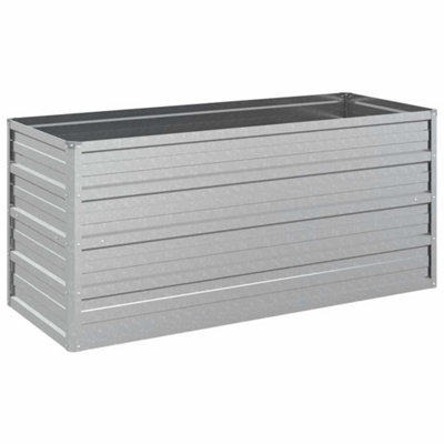 B&Q -  Practical Garden Raised Bed 100X40X45 Cm Galvanized Steel Silver
