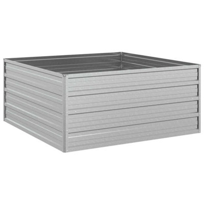 B&Q -  Practical Garden Raised Bed 100X100X45 Cm Galvanized Steel Silver