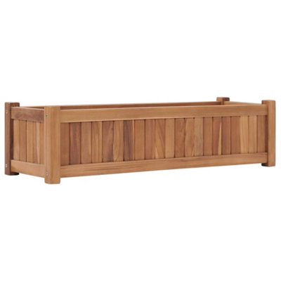 B&Q -  Durable Raised Bed 100X30X25 Cm Solid Teak Wood