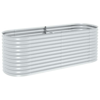 B&Q -  Practical Garden Raised Bed 240X80X81 Cm Galvanised Steel Silver