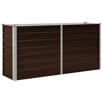 B&Q -  Practical Garden Raised Bed Brown 160X40X77 Cm Galvanised Steel