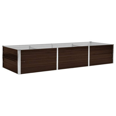 B&Q -  Practical Garden Raised Bed Brown 240X80X45 Cm Galvanised Steel