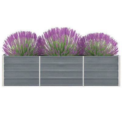 B&Q -  Practical Garden Raised Bed Galvanised Steel 240X40X45 Cm Grey