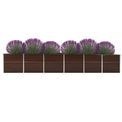B&Q -  Practical Garden Raised Bed Galvanised Steel 480X80X77 Cm Brown