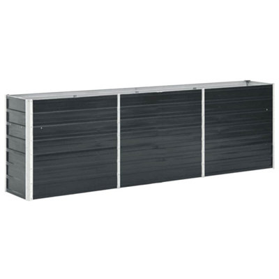 B&Q -  Practical Garden Raised Bed Galvanised Steel 240X40X77 Cm Anthracite