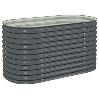 B&Q -  Practical Garden Raised Bed 160X80X81 Cm Galvanised Steel Grey