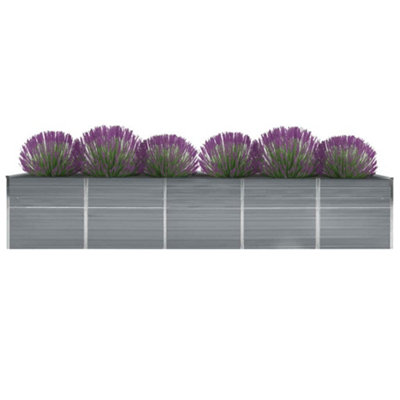 B&Q -  Practical Garden Raised Bed Galvanised Steel 400X80X77 Cm Grey