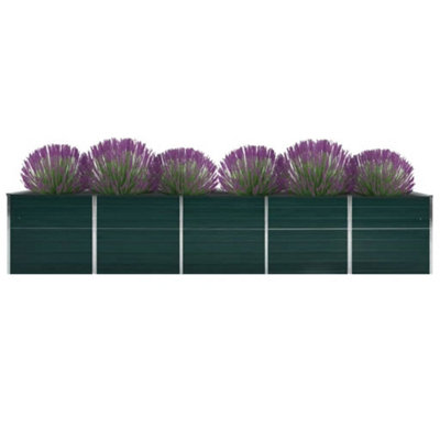 B&Q -  Practical Garden Raised Bed Galvanised Steel 400X80X77 Cm Green
