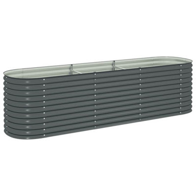 B&Q -  Practical Garden Raised Bed 320X80X81 Cm Galvanised Steel Grey