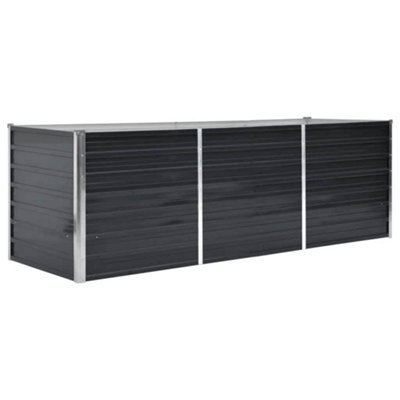 B&Q -  Practical Garden Raised Bed Anthracite 240X80X77 Cm Galvanised Steel