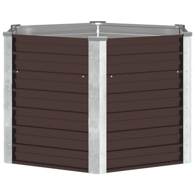 B&Q -  Practical Garden Raised Bed Brown 129X129X77 Cm Galvanised Steel